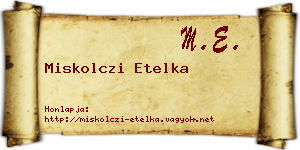 Miskolczi Etelka névjegykártya